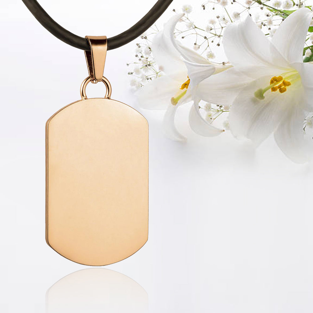 24K Gold Plated Sterling Silver Fingerprint Pendant Dog Tag