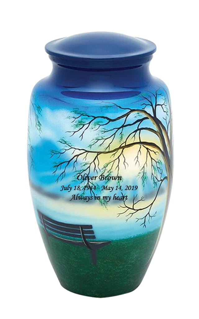 Hand Painted Lakeside Cremation Urn - Iuhp115