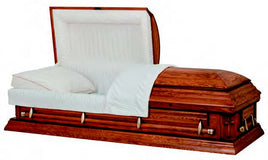 Infinity Plain Cross Oak Casket