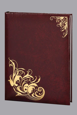 Majestic Funeral Guest Book, Burgundy - 6 Ring - ST8523-BK