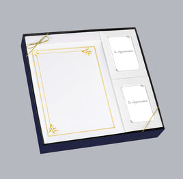 Art Deco White with Gold Foil Stationery Box Set - ST8556-BX