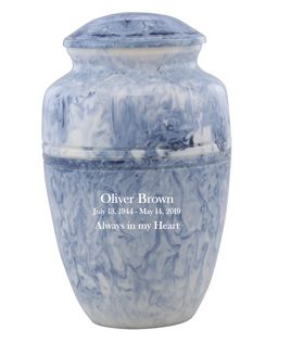 Classico Sky Blue Cultured Marble Urn - IUCM602