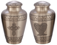 Classic Athens Pewter with Design Cremation Urn