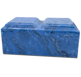 Egyptian Blue Cultured Marble Companion Urn