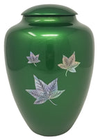 Mother of Pearl Shell Art Green Maple Leaf - IUFM105