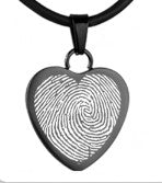 Black Infinity Heart Fingerprint Pendant - IUINFP200