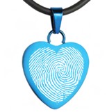 Blue Infinity Heart Fingerprint Pendant - IUINFP201