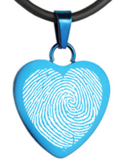 Blue Infinity Heart Fingerprint Pendant - IUINFP201