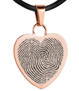 Rose Gold Infinity Heart Fingerprint Pendant - IUINFP203