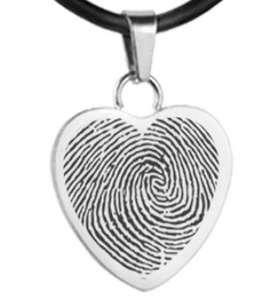 Silver Infinity Heart Fingerprint Pendant - IUINFP204