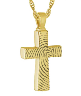 Gold Infinity Cross Fingerprint Pendant - IUINFP301