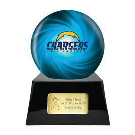 Football Trophy Urn Base with Optional Los Angeles Chargers Team Sphere NFL