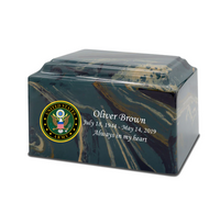 Military Series - United States Army Cultured Marble Cremation Urn, Camouflage - IUMI143