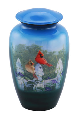 Cardinals on Fence Theme Cremation Urn - IUTM138