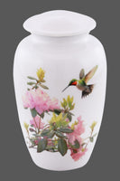 Hummingbird on White Theme Cremation Urn - IUTM144