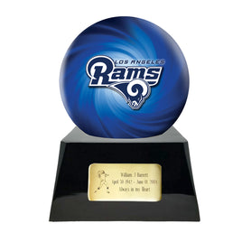 Football Trophy Urn Base with Optional Los Angeles Rams Team Sphere NFL