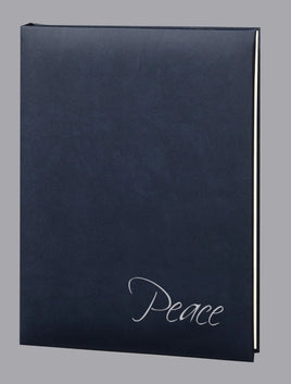 Peace Series "Soft-Touch" Funeral Guest Book - Navy - 6 Ring - ST8830-BK