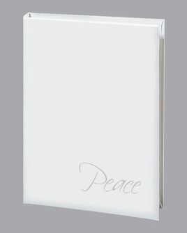 Peace Series "Soft-Touch" Funeral Guest Book - White - 6 Ring - ST8832-BK