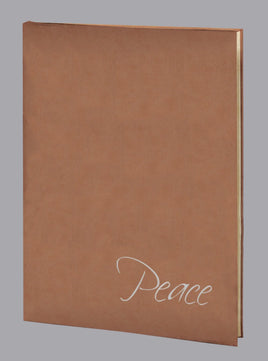 Peace Series "Soft-Touch" Funeral Guest Book - Tan - 6 Ring - ST8834-BK