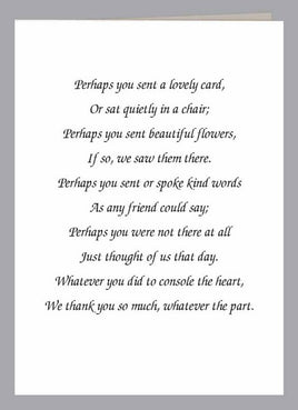 Sweet Poem Acknowledgment Card  - ST104-AK