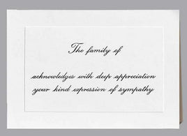 Deep Appreciation Acknowledgment Standard Print Embossed Panel- ST121-AK