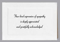 Expression of Sympathy Acknowledgment Standard Print Embossed Panel- ST122-AK