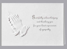 Praying Hands Acknowledgment Standard Print Embossed Panel- ST124-AK