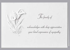 Lilies Acknowledgment Standard Print Embossed Panel- ST128-AK