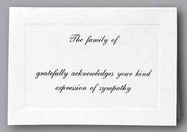 Grateful Acknowledgment Raised Print Acknowledgement Card - ST142-AK