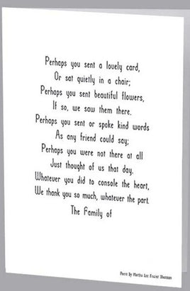 Lovely Card Poem Acknowledgment Card  - ST175-AK