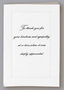 Kindness and Sympathy Raised Print Acknowledgment- ST197-AK