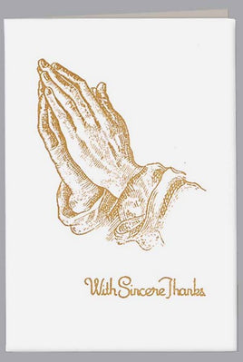 Praying Hands Gold Raised Acknowledgment- ST210-AK