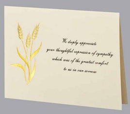 Gold Wheat Acknowledgment Gold Foil & Black Acknowledgment- ST235-AK