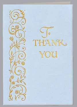 Gold Foil on Blue  Acknowledgment Card- ST276-AK