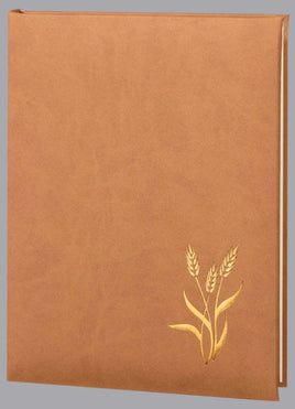 Wheat Funeral Guest Book - 6 Ring - ST7509-BK