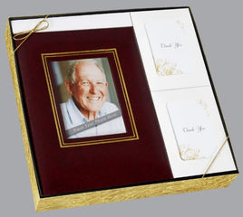 Burgundy Rectangle Photo Stationery Box Set - ST7514-BX