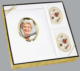 White Oval Photo Stationery Box Set - ST793-BX