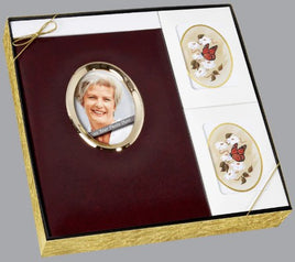 Burgundy Oval Photo Stationery Box Set - ST794-BX