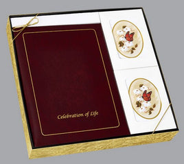 Celebration of Life Stationery Box Set, Burgundy - ST8555-BX