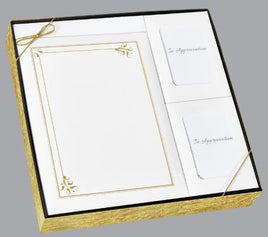 Art Deco White with Gold Foil Stationery Box Set - ST8556-BX