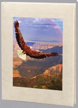 Rainbow Eagle Funeral Guest Book - 6 Ring - ST8754-BK