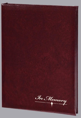 In Memory - Burgundy Funeral Guest Book ST8784-BK