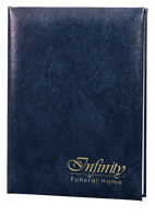 Custom Malaga Memorial Guest Book - 6 Ring - STCB100-Blue