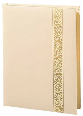 Classic Scroll Memorial Guest Book - 6 Ring - ST792-Ivory