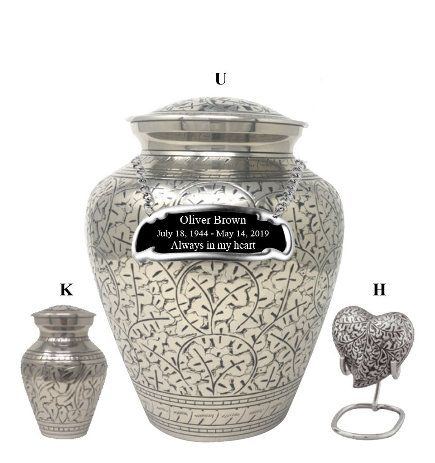 Silver Oak Brass Cremation Urn