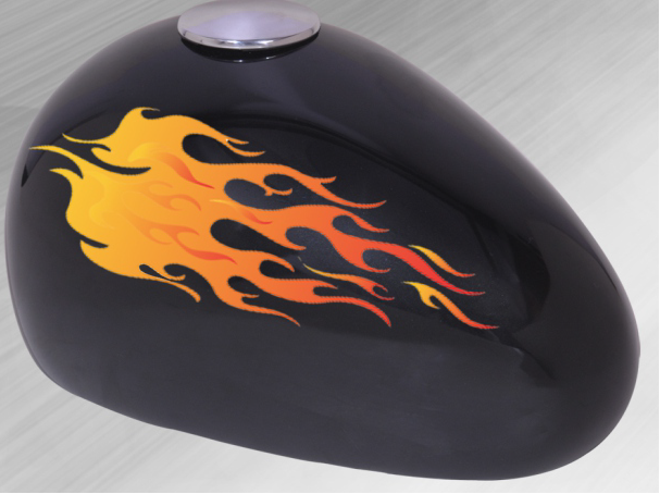 Gas Tank Memorial Urn - IUSP109 - BLK with Flame Decal| Infinityurns